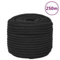 vidaXL Lodné lano čierne 12 mm 250 m polypropylén
