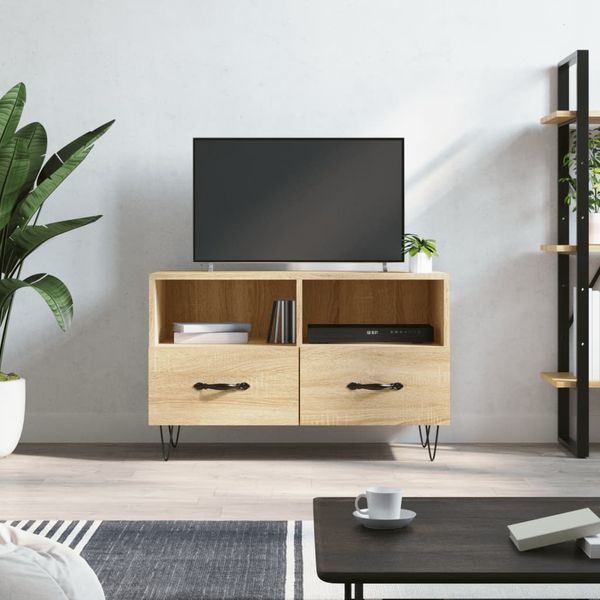 vidaXL TV skrinka dub sonoma 80x36x50 cm spracované drevo
