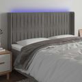 vidaXL Čelo postele s LED bledosivé 183x16x118/128 cm zamat