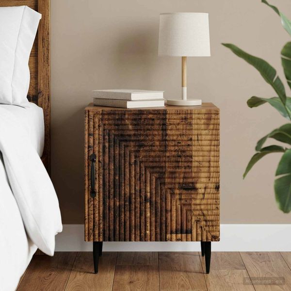 vidaXL Nočný stolík Staré drevo 43 x 34,5 x 50 cm Kompozitné drevo