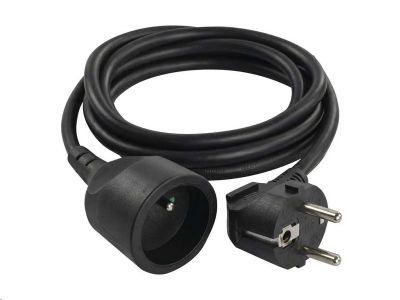 Predlžovací kábel EMOS PC0111 / 1,5 m / 1 zásuvka / čierny / PVC / 1 mm2