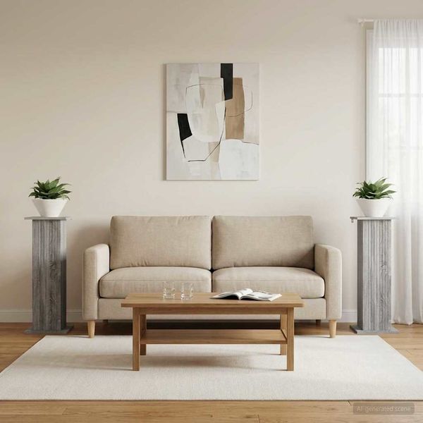 vidaXL Stojan na rastliny 2 pcs Sivá sonoma 30,5 x 30 x 80,5 cm