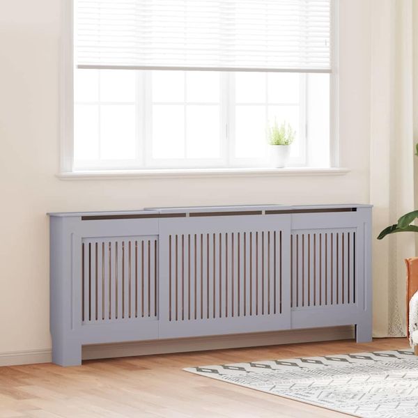 vidaXL Kryt radiátora 2 pcs Sivá 205 x 20,5 x 81,5cm Kompozitné drevo