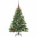 vidaXL Umelý vianočný stromček s 150 LED-i Zelená 120 cm PE a PVC