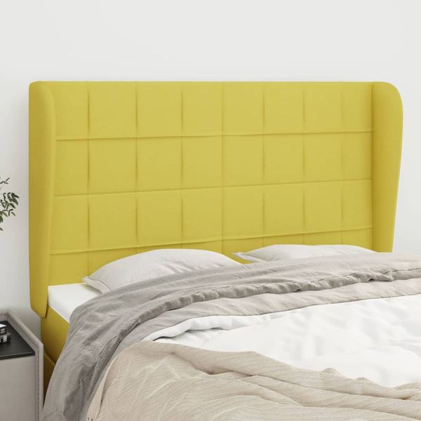 vidaXL Čelo postele so záhybmi zelený 147x23x118/128 cm látka