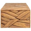 vidaXL Konferenčný stolík, erózny tíkový masív 110x35x38 cm
