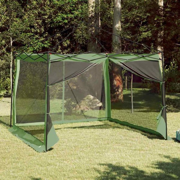 vidaXL Vnútorný stan so strechou Zelená 303 x 303 x 196 cm taft