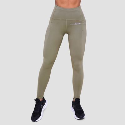 Dámske bežecké legíny Pulse Vetiver - GymBeam, veľkosť XS, veľkosť oblečenia XS