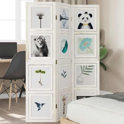 vidaXL Paraván 3 panely biely masívne drevo paulovnie