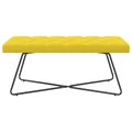 vidaXL Lavica s gombíkovým prešívaním Svetložltá 110 x 40 x 46 cm
