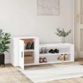 vidaXL Botník biely 130x35x54 cm spracované drevo