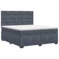 vidaXL Posteľ boxspring s matracom Tmavosivá 200 x 200 cm Zamat