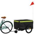 vidaXL Vozík za bicykel, čierno zelený 30 kg, železo