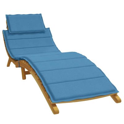 vidaXL Vankúš na lehátko modrá melanž 186x58x4 cm látka