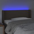 vidaXL Čelo postele s LED sivohnedé 83x16x78/88 cm látka