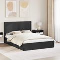 vidaXL Posteľový rám s úložným priestorom a čelom Čierna 150 x 200 cm