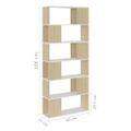 vidaXL Knižnica/deliaca stena biela a dub sonoma 80x24x186 cm drevotrieska