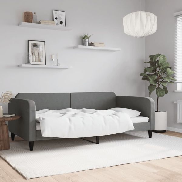 vidaXL Posteľný rám tmavosivý 100x200 cm látka