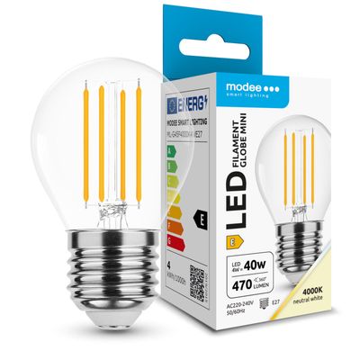 Modee LED žiarovka Filament Globe Mini G45 4W E27 4000K