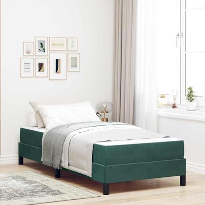 vidaXL Posteľ s pružinovým rámom Tmavozelená 80 x 200 cm látka