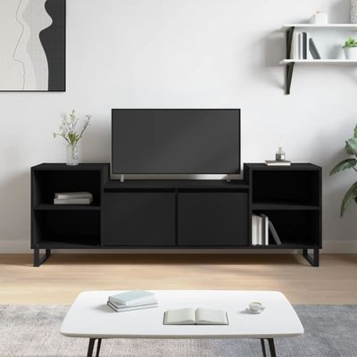 vidaXL TV skrinka čierna 160x35x55 cm spracované drevo