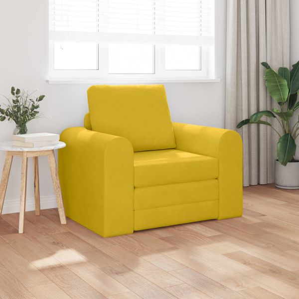 vidaXL Rozkladacia posteľ Žltá 98 x 71 x 83 cm Zamat