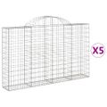vidaXL Oblúkové gabionové koše 5 ks 200x30x120/140 cm pozink. železo