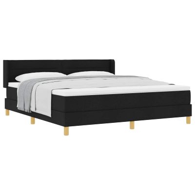 vidaXL Posteľ s pružinovým rámom s matracmi Čierna 200 x 180 cm látka