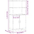 vidaXL Vysoká skrinka dymový dub 68x35x139 cm kompozitné drevo+kov