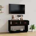 vidaXL TV skrinka čierna 90x40x60 cm masívna borovica