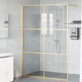 vidaXL Stena walk-in sprchy Zlatá 140 x 195 cm tvrdené sklo