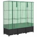 vidaXL Záhon s krytom na skleník ratanový vzhľad 120x40x123 cm