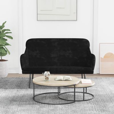vidaXL Lavička čierna 110x76x80 cm zamat