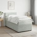 vidaXL Posteľ boxspring s matracom Svetlosivá 100 x 200 cm Zamat