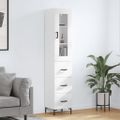 vidaXL Vysoká skrinka biela 34,5x34x180 cm spracované drevo