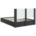 vidaXL Posteľový rám s úložným priestorom a čelom Čierna 150 x 200 cm