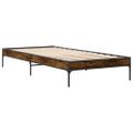 vidaXL Posteľný rám dymový dub 90x200 cm kompozitné drevo a kov