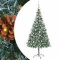 vidaXL Umelý vianočný stromček s 300 LED-i Zelená 210 cm PVC a oceľ