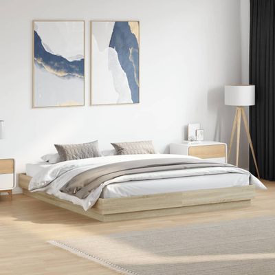 vidaXL Posteľný rám dub sonoma 200x200 cm kompozitné drevo
