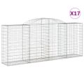 vidaXL Oblúkové gabionové koše 17 ks 300x50x120/140 cm pozink. železo