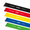 Latexová sada cvičebných pásov - Mini Band L, 2,3-18,2 kg, 5 pásov, farebná, REBEL ACTIVE