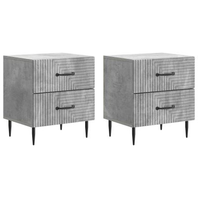 vidaXL Nočný stolík 2 pcs Betónovo sivá 43 x 34,5 x 47,5 cm