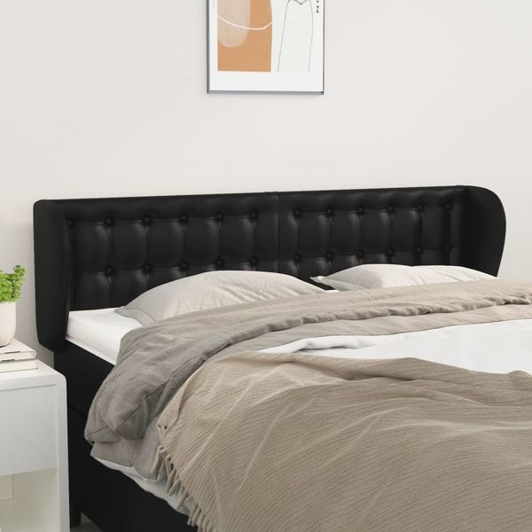 vidaXL Čelo postele so záhybmi čierne 147x23x78/88 cm umelá koža