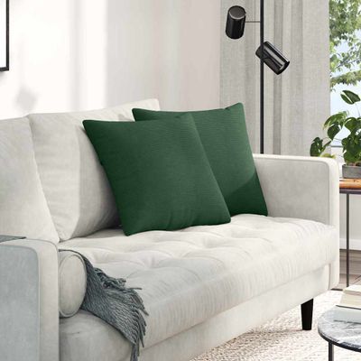 vidaXL Vankúše na pohovku 2 pcs Tmavozelená 45 x 45 cm