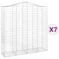 vidaXL Oblúkový gabionový kôš 7 ks 200x50x200/220cm pozinkované železo