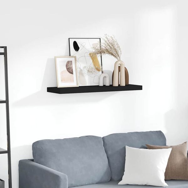 vidaXL Plávajúca nástenná polica, čierna 80x23,5x3,8 cm, MDF