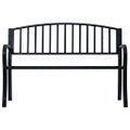 vidaXL Záhradná lavička 125 cm, čierna, oceľ