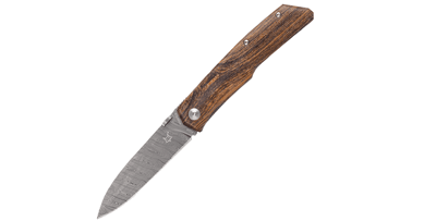 FOX Knives FX-525 DB Terzuola vreckový nôž 8,5 cm, drevo Bocote, damašek, nylonové puzdro