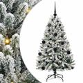 vidaXL Umelý Sklápací Vianočný Stromček 150 LED Zelená a biela 120 cm