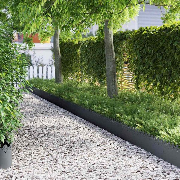 vidaXL Obrubníky trávnika 30 pcs Antracit 103 x 0,05 x 22 cm Oceľ